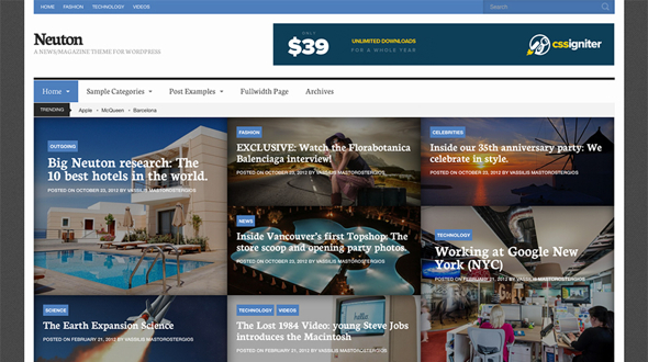 CssIgniter Neuton - Download Magazine WordPress Theme