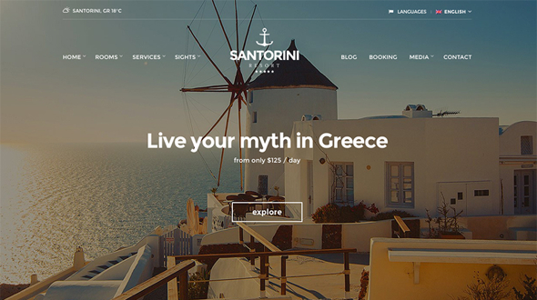 CssIgniter Santorini Resort - Download Hotel WordPress Theme