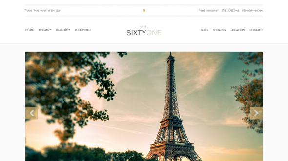 CssIgniter SixtyOne - Download Hotel WordPress Theme