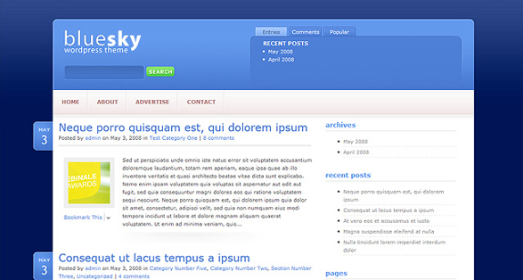 ElegantThemes BlueSky Download WordPress Theme