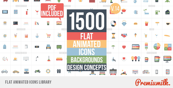 Flat Animated Icons Library - Download Videohive 11453830