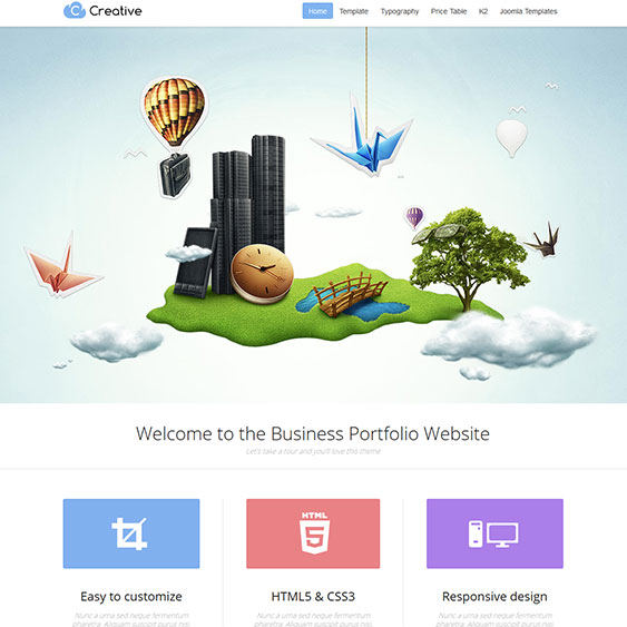 GavickPro Creative - Download Premium Business Portfolio Joomla Template with Responsive Layout & Parallax Effects