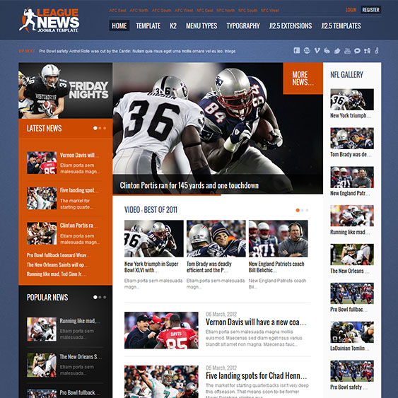 GavickPro League News - Download Joomla Template for Sport News Portal