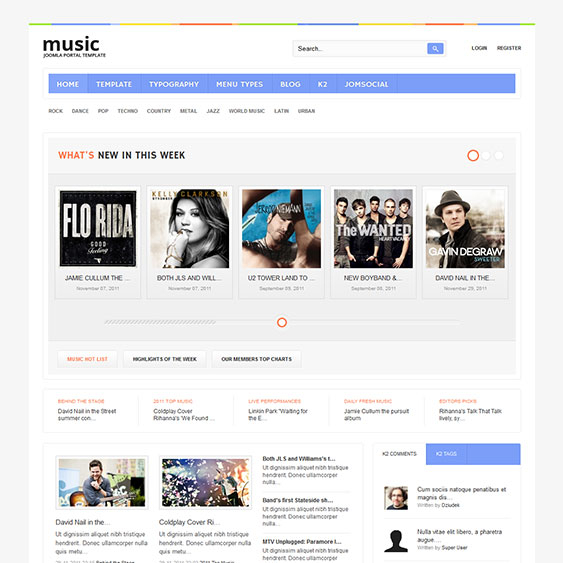 GavickPro Music Portal - Download Social Network Joomla Template with JomSocial Support for Music Lovers