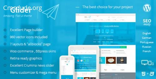 Glider v2.1 – Themeforest Clean & Powerful Flat stylish theme Download Free