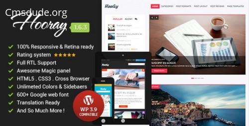 Hooray v1.6.3 – Premium WordPress Blog Theme Download Free