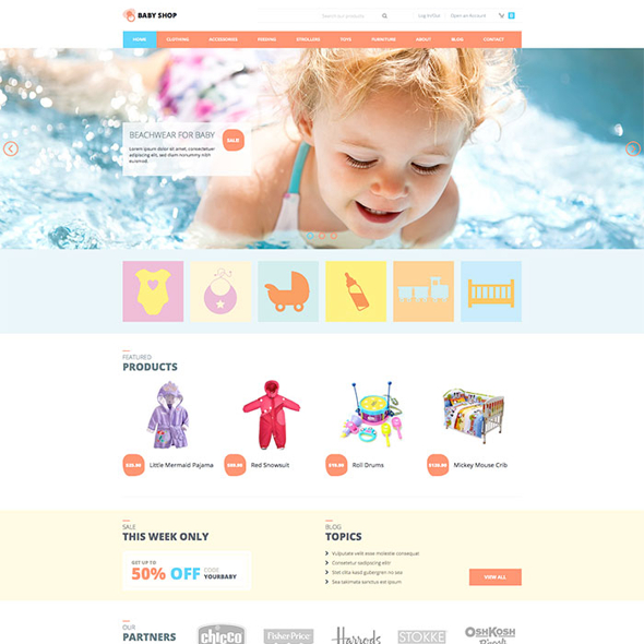HotJoomlaTemplates Baby shop - Download Joomla Baby Shop Template