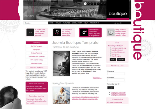 HotJoomlaTemplates Boutique - Download Joomla Hot Boutique