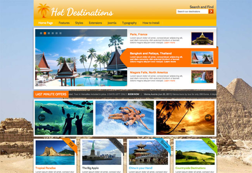 HotJoomlaTemplates Destinations - Download Joomla Hot Destinations