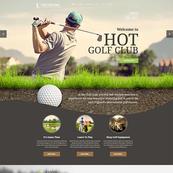 HotJoomlaTemplates Golf - Download Joomla Responsive Golf Template