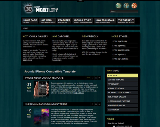 HotJoomlaTemplates Mobility - Download Joomla Responsive Template