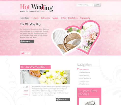 HotJoomlaTemplates Wedding - Download Joomla Hot Wedding