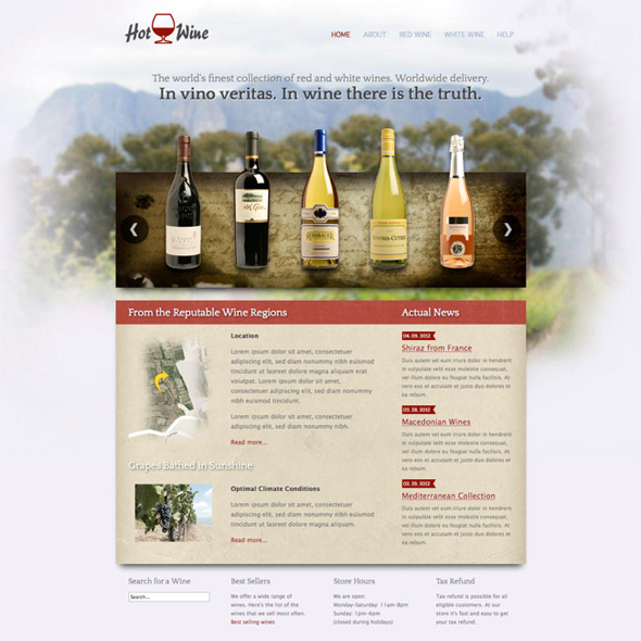 HotJoomlaTemplates Wine - Download Joomla Wine Template