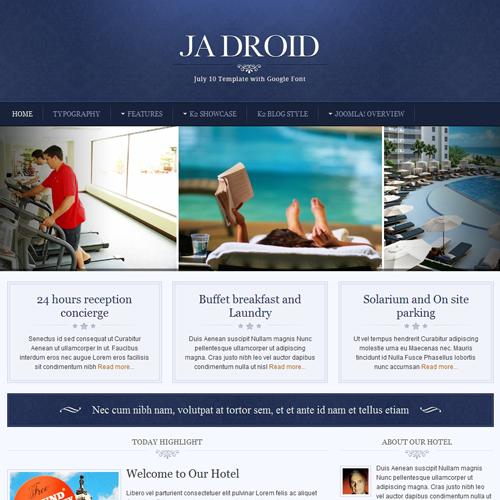 JA Droid - Download Hotel and accomodation Joomla template