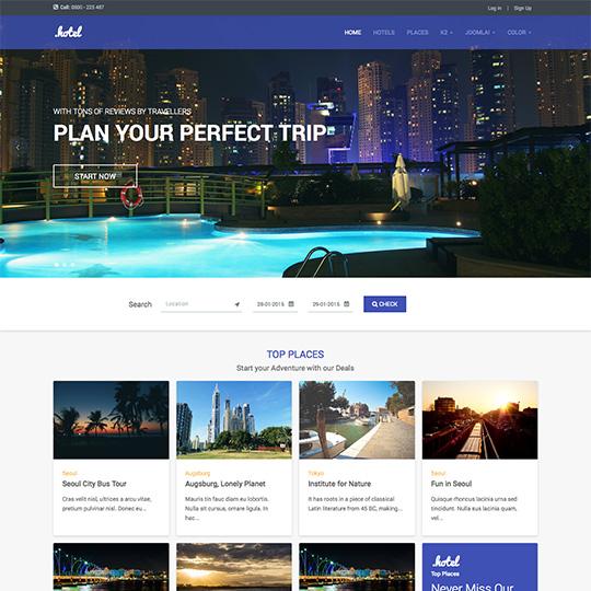 JA Hotel - Download Responsive Joomla Hotel & Travel template