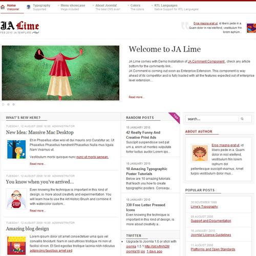 JA Lime - Download Blog site well - tuned with JA Comment