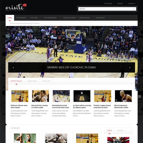JA Orisite - Download Sports template for Joomla