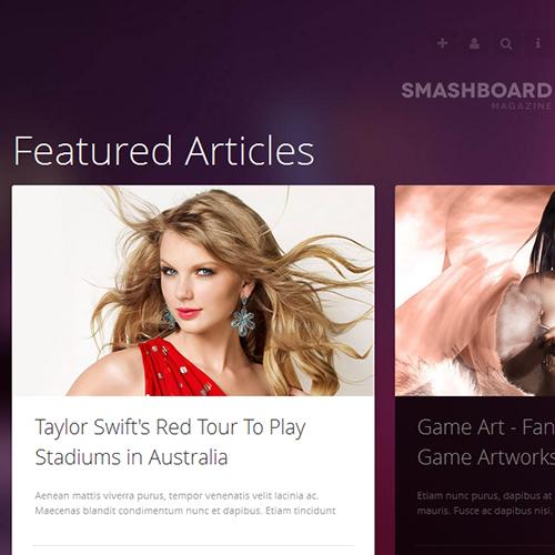 JA Smashboard- Download Joomla responsive template- entertainment, portfolio, blog