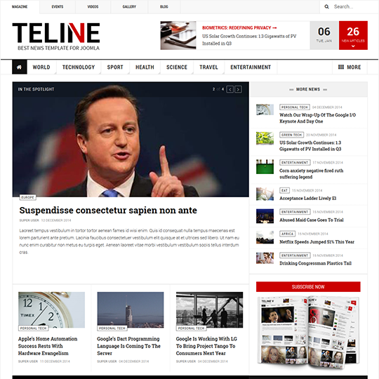JA Teline V - Download Best Joomla News template