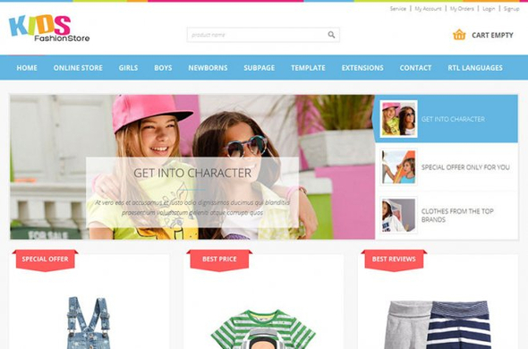 JM Kids Fashion VirtueMart Store Joomla template - Download Responsive Joomla Template