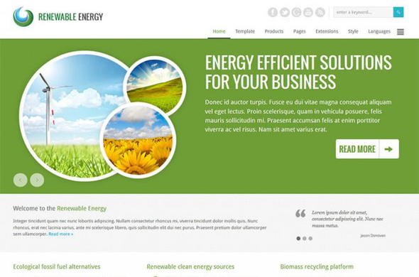 JM Renewable Energy Joomla template - Download Responsive Joomla Template