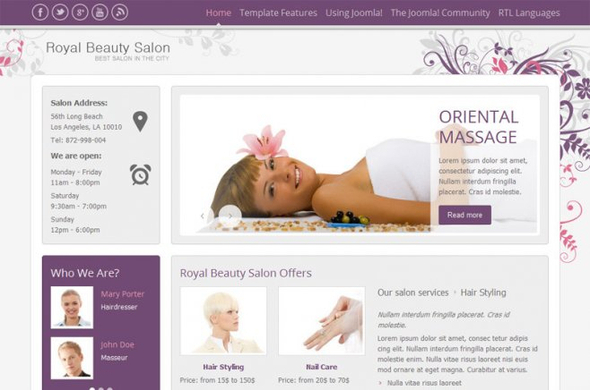 JM Royal Beauty Salon - Download Responsive Joomla Template