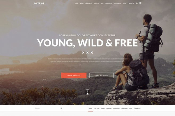 JM Trips - Download one page Joomla template