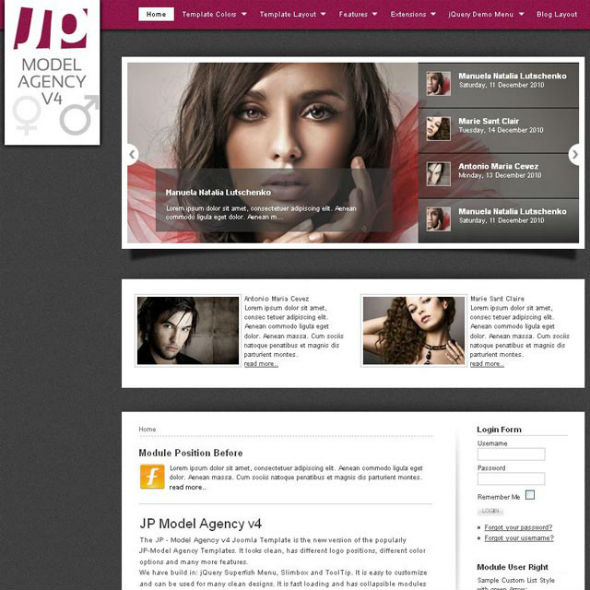 JoomlaPlates Model Agency v4 - Download Joomla Template
