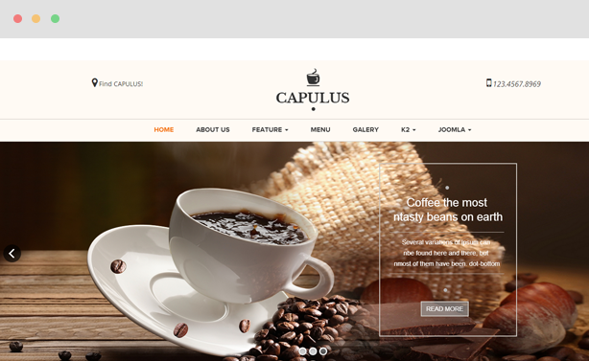 JoomlaUX Capulus - Download Multipurpose Coffee Style Joomla template