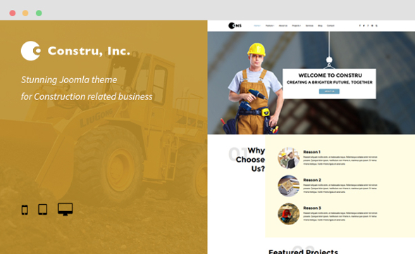 JoomlaUX Constru - Download Construction Joomla Theme