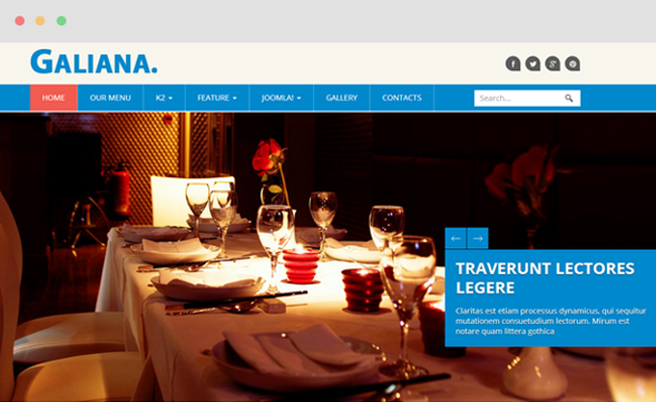 JoomlaUX Galiana - Download Restaurant Joomla 3 Template
