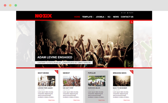 JoomlaUX Nozix - Download Music Responsive Joomla Template