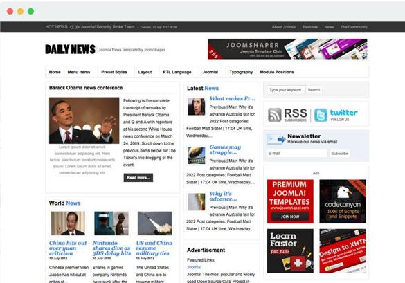 JS News - Download Joomla News Template 