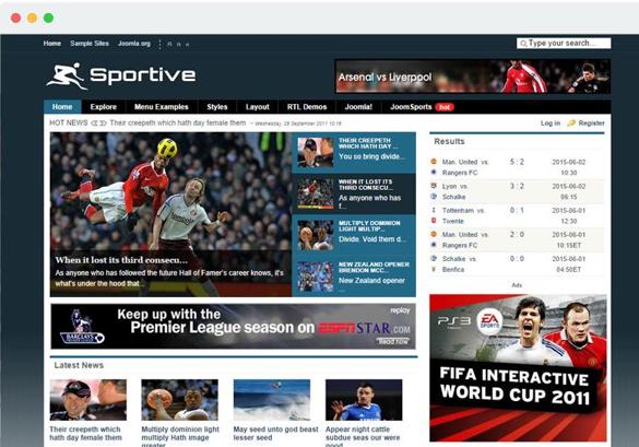 JS Sportive - Download Real Time Sports Template 