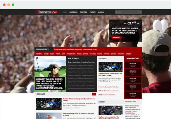 JS SportsOn - Download Mega Sports Template for Joomla 