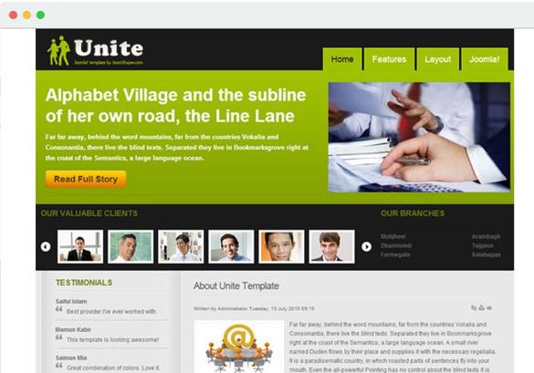 JS Unite - Download Simple Business Template 