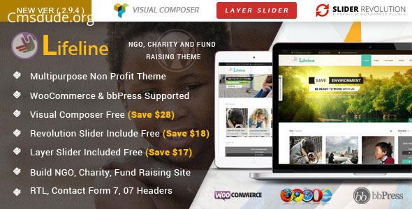 Lifeline – NGO Charity Fund Raising WordPress Theme Download Free
