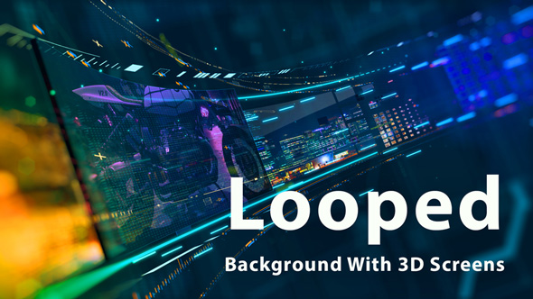 Looped Background With 3D Screens - Download Videohive 17088814