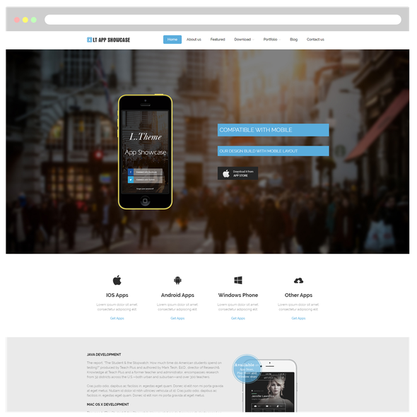 LT App Showcase Pro - Download Free Responsive Application Showcase WordPress theme