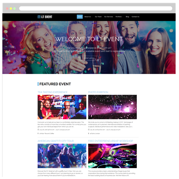 LT Event Pro - Download Free Responsive Onahah Event WordPress theme