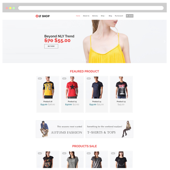 LT Shop Pro - Download Clothes Shop WordPress theme