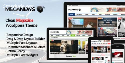 Meganews v1.5 – Magazine Responsive WordPress Theme Download Free