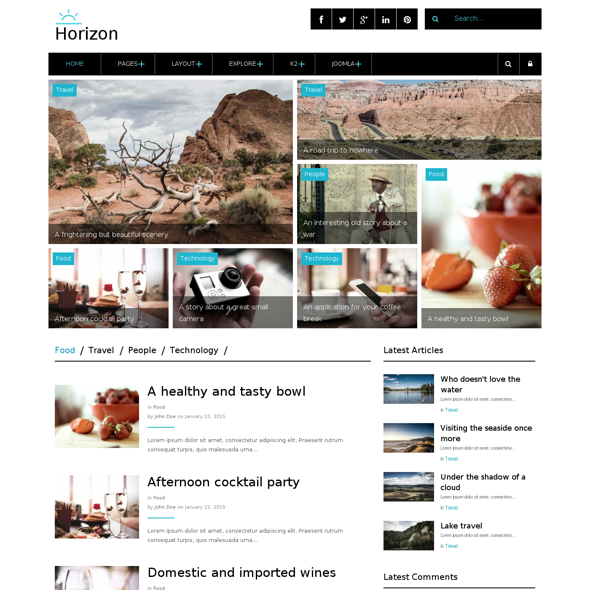 Minitek Horizon - Download Blog Joomla Template