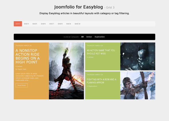 Minitek Joomfolio for EasyBlog - Download Joomla Extension