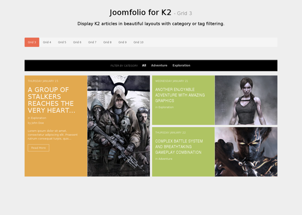 Minitek Joomfolio for K2 - Download Joomla Extension