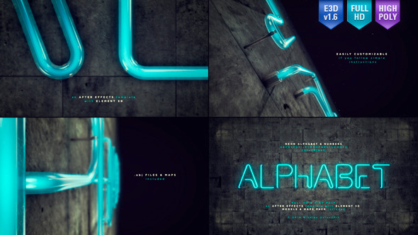 Neon Alphabet and Numbers - Download Videohive 6552366