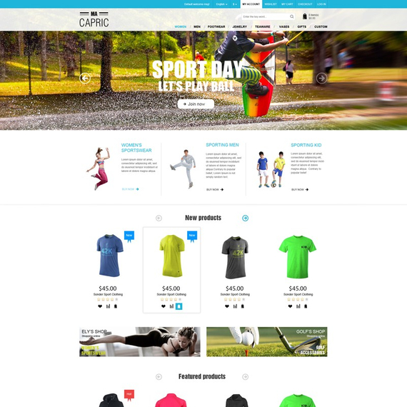 PlazaThemes Capric - Download Sport  Fashion Responsive Magento Theme