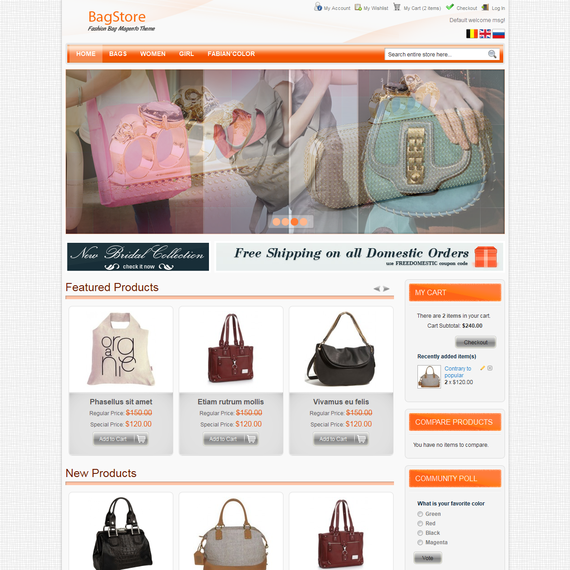 PlazaThemes Free - Download Bagstore Magento Theme