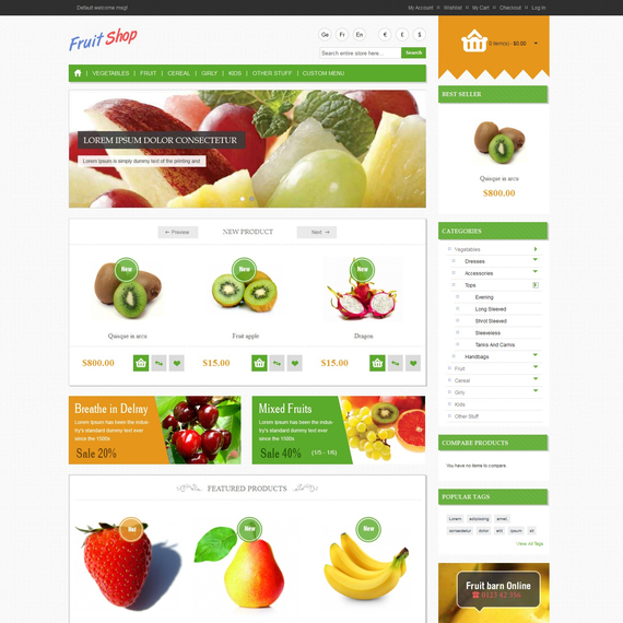 PlazaThemes Fruit - Download Shop Responsive Magento Theme