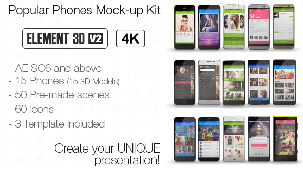 Popular Phones Mock-up Kit - Download Videohive 13642951